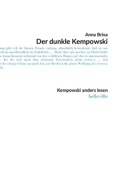 Anna Brixa: Der dunkle Kempowski, Buch