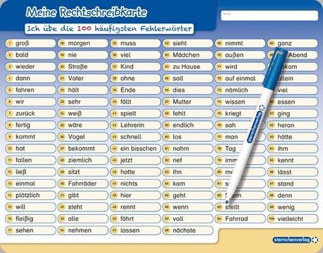 Katrin Langhans: Meine Rechtschreibkarte - Ich übe die 100 häufigsten Fehlerwörter, Buch