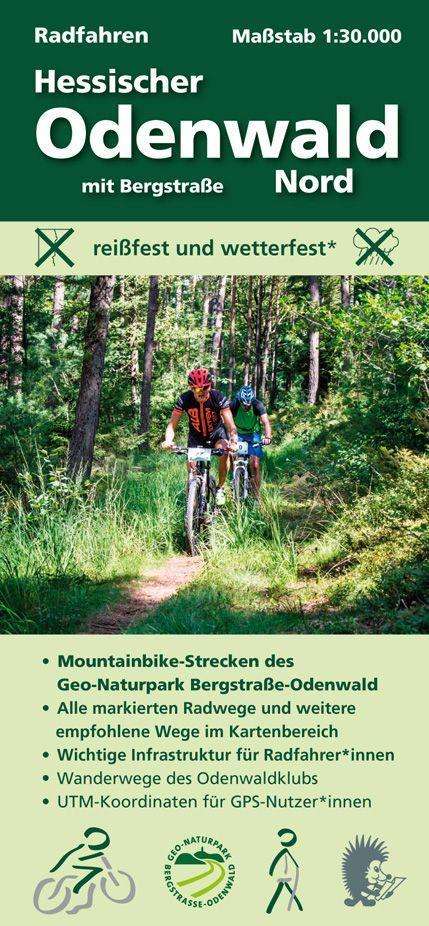 Michael Messer: Radfahren, Hessischer Odenwald Nord mit Bergstraße 1:30000, Karten