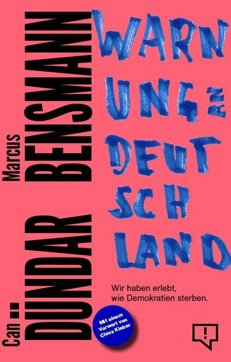Buchcover: "WARNUNG an DEUTSCHLAND", Autoren "Can Dündar, Marcus Bensmann". "Wir haben erlebt, wie Demokratien sterben."
