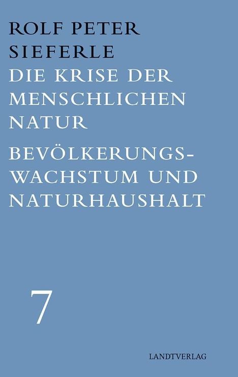 Rolf Peter Sieferle: Die Krise der menschlichen Natur / Bevölkerungswachstum und Naturhaushalt, Buch