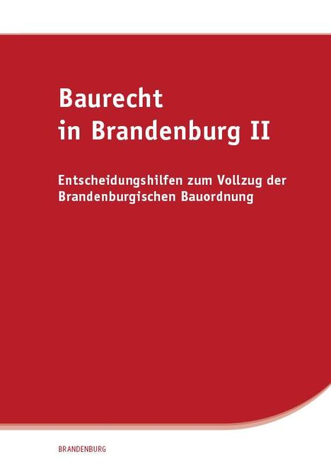 Baurecht in Brandenburg II, Buch