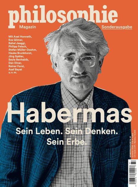 Titel: Philosophie Magazin Sonderausgabe. Personenname: Habermas. Text: Sein Leben. Sein Denken. Sein Erbe. Porträt eines Mannes.