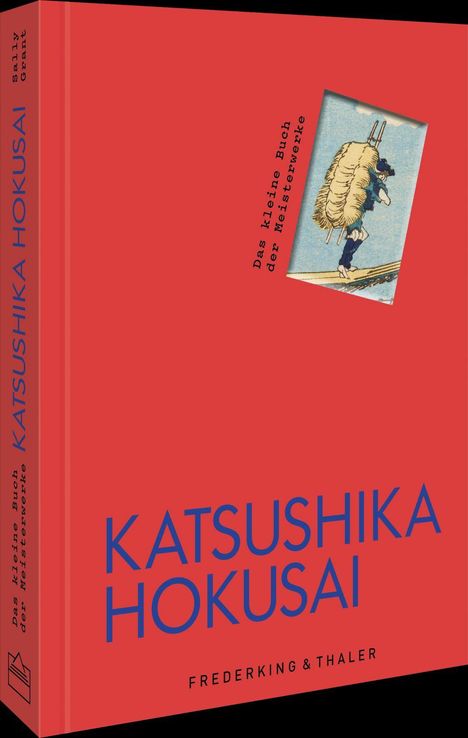 Roter Einband mit "Das kleine Buch der Meisterwerke." Illustration eines Mannes mit Strohbündeln am Rücken.