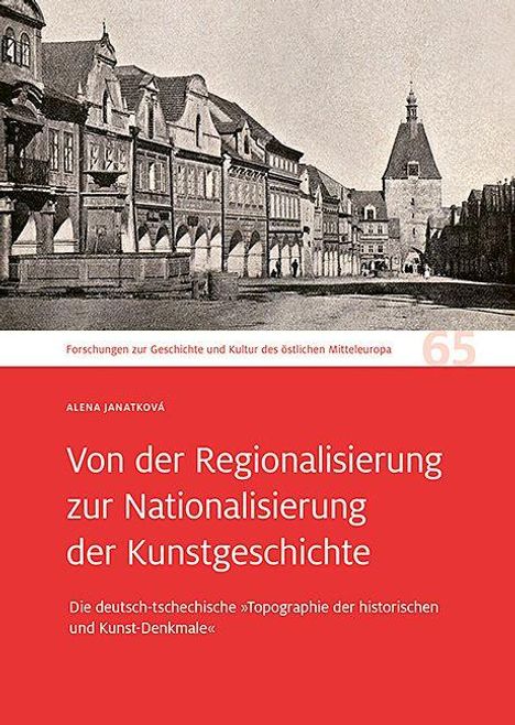 Buchtitel: "Von der Regionalisierung zur Nationalisierung der Kunstgeschichte". Historisches Stadtbild im Hintergrund.