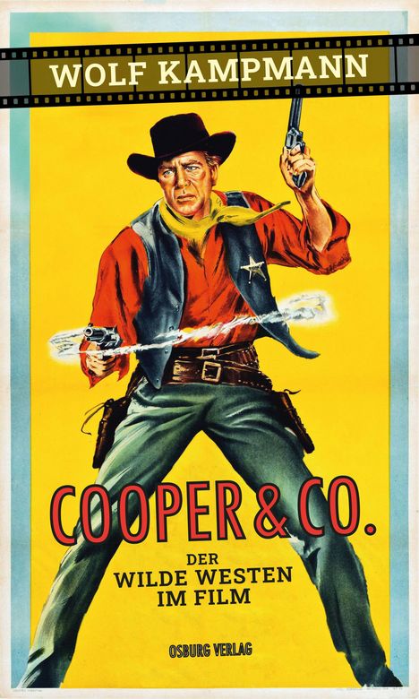 Text: "Wolf Kampmann", "Cooper & Co.", "Der wilde Westen im Film", "Osburg Verlag". Illustration eines Cowboys mit Pistole.
