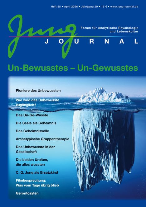 Titel: "Un-Bewusstes – Un-Gewusstes". Themen: Pioniere, Geheimnisse der Seele, C. G. Jung. Bild eines Eisbergs.