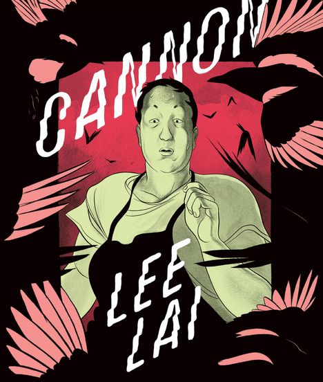 „Cannon Lee Lai“ in großen Buchstaben. Illustration einer Person mit Schürze, umgeben von Vögeln und Flügeln.