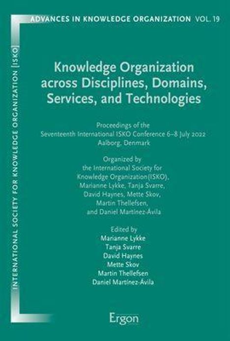 Knowledge Organization across Disciplines, Domains, Services, Buch