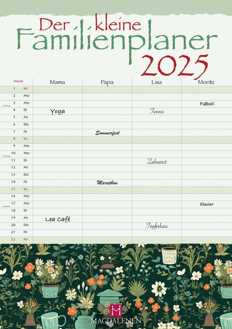Der kleine Familienplaner 2025, Kalender