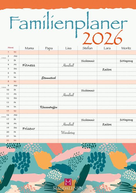 Familienplaner 2026, Kalender