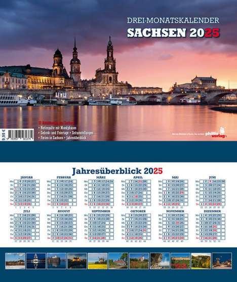 Jörg Neubert: Drei-Monatskalender Sachsen 2025, Kalender