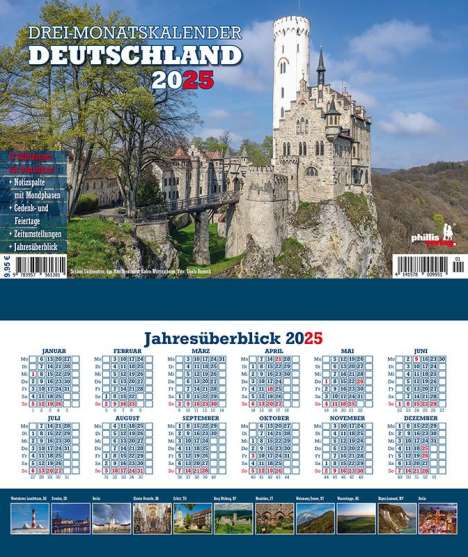 Jörg Neubert: Drei-Monatskalender Deutschland 2025, Kalender