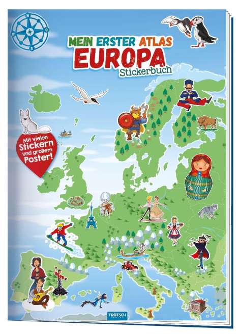 Trötsch Stickerbuch Mein erster Atlas Europa, Buch