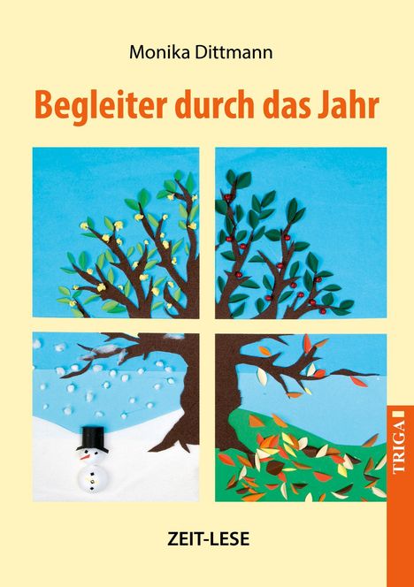 "Begleiter durch das Jahr" in großen Lettern, darunter vier Illustrationen: Frühling, Sommer, Herbst, Winter.
