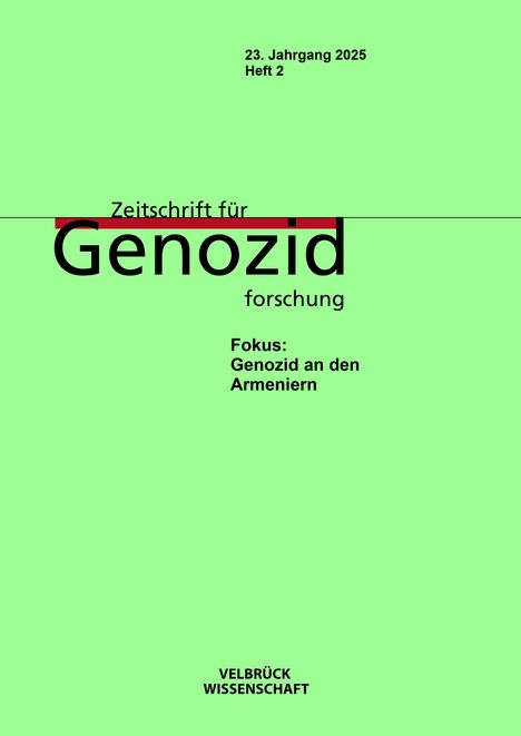 Zeitschrift für Genozidforschung, 23. Jahrgang 2025, Heft 2, Buch