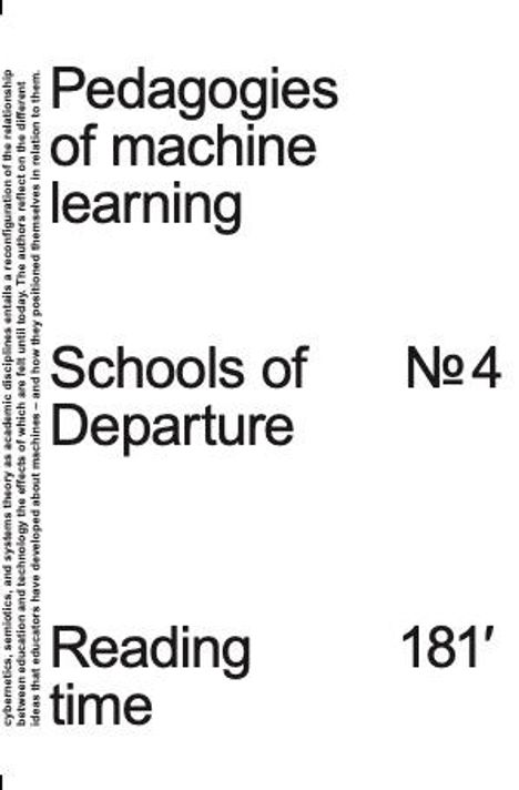 Pedagogies of Machine Learning, Buch