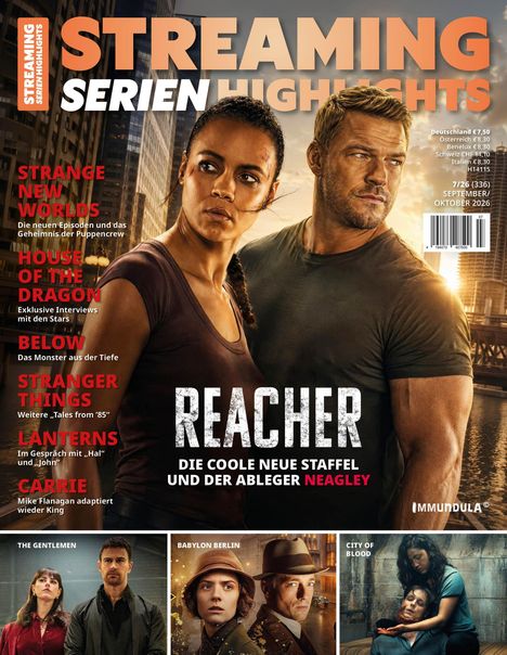 STREAMING SERIEN HIGHLIGHTS. Strange New Worlds, House of the Dragon, Below, Stranger Things, Lanterns, Carrie, Reacher.