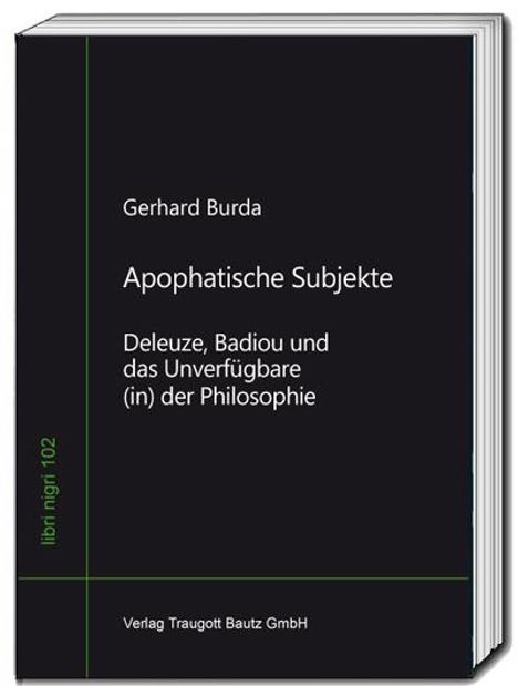 Gerhard Burda: Apophatische Subjekte, Buch