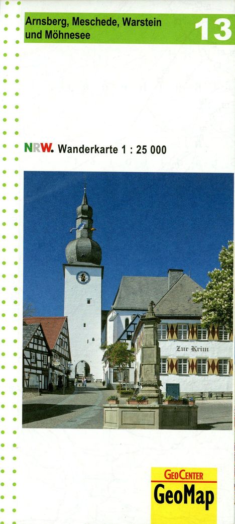 Arnsberg, Meschede, Warstein und Möhnsee Blatt 13, topographische Wanderkarte NRW, Karten