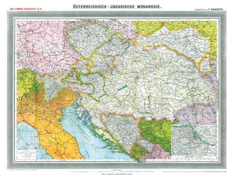 Handtke Friedrich: Hist. Karte: ÖSTERREICHISCH-UNGARISCHE MONARCHIE, um 1908 (gerollt), Karten