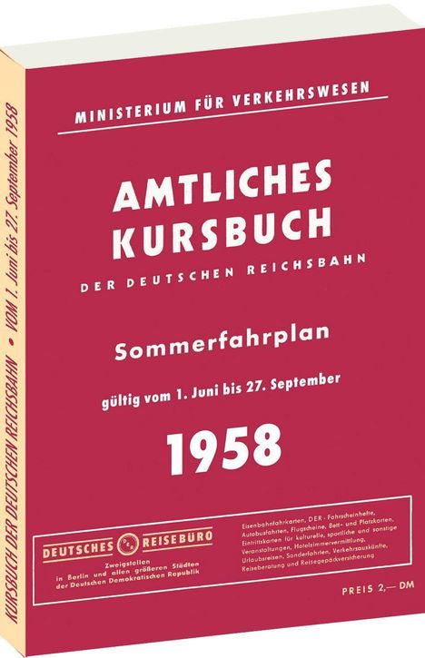 Kursbuch der Deutschen Reichsbahn - Sommerfahrplan 1958, Buch