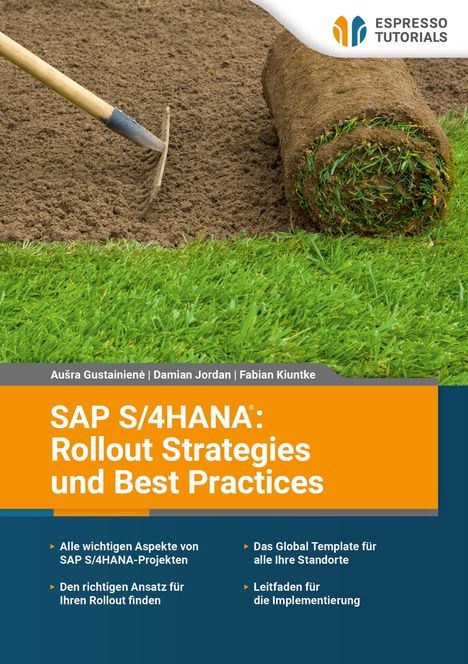Oben: "Espresso Tutorials" Logo. Titel: "SAP S/4HANA: Rollout Strategies und Best Practices." Rasenausrollen.