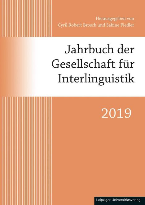 Jahrbuch der Gesellschaft für Interlinguistik 2019, Buch