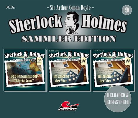 Sherlock Holmes Sammler Edition 9 (Folge 22,24.1,24.2), 3 CDs