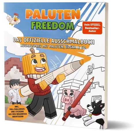 "PALUTEN FREEDOM", "Das offizielle Ausschmalbuch", Figuren mit großen Stiften, inkl. Mal-Challenges und Stickern.