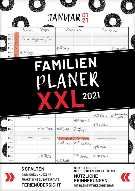 Sophie Heisenberg: Heisenberg, S: XXL Familienplaner 2021 zum Aufhängen, Kalender