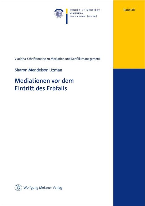 Band 48, Mediationsbuch von Sharon Mendelson Uzman; Uni- und Verlagslogos oben und unten.
