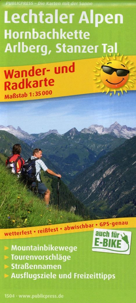 Lechtaler Alpen, Hornbachkette, Arlberg, Stanzer Tal Wander- und Radkarte 1 : 35 000, Karten