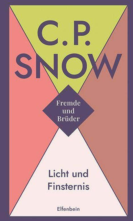 C.P. Snow, "Fremde und Brüder", "Licht und Finsternis", Elfenbein. Geometrische Formen in Pastellfarben.