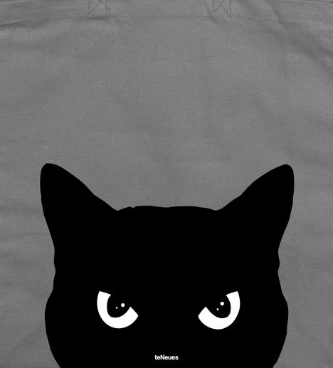 Text: "teNeues". Illustration einer schwarzen Katze mit großen, weißen Augen auf grauem Hintergrund.