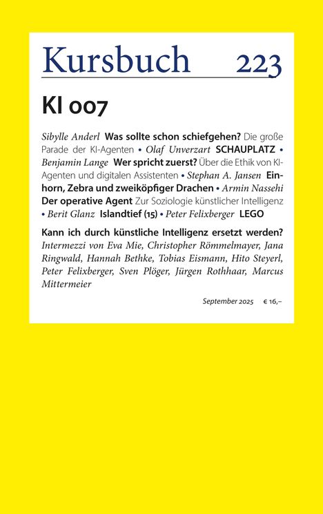 Kursbuch 223, Buch