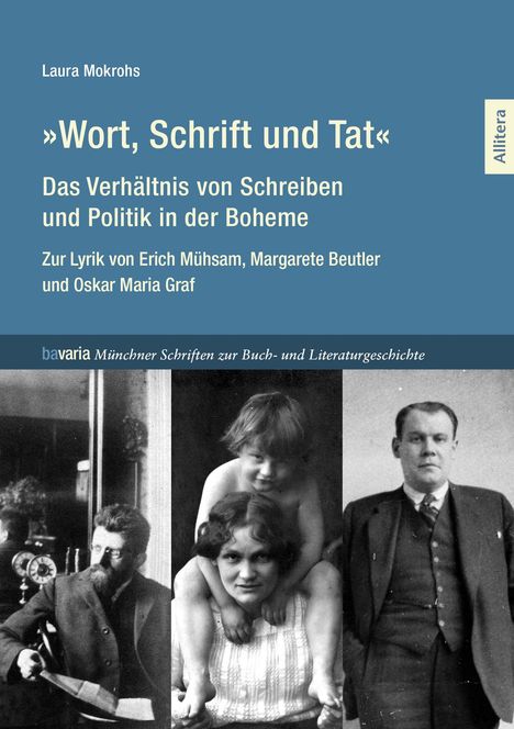 Titel: »Wort, Schrift und Tat«; Thema: Schreiben, Politik und Boheme; Bilder: drei historische Porträts, eins mit Kind.