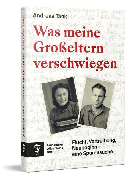 Ein Buchcover mit dem Titel "Was meine Großeltern verschwiegen". Schwarz-weiße Fotos eines Mannes und einer Frau.