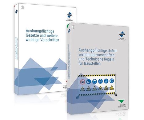 Forum Verlag Herkert GmbH: Das Aushangpflichten-Paket für Baustellen: Aushangpflichtige Gesetze + Unfallverhütungsvorschriften, 2 Bücher