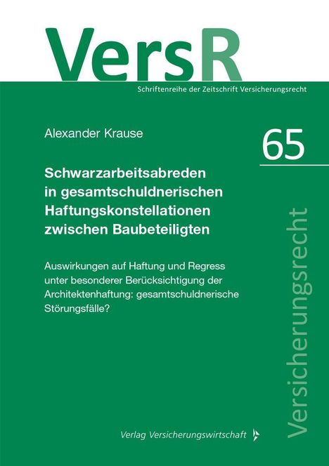 Alexander Krause: Schwarzarbeitsabreden in gesamtschuldnerischen, Buch