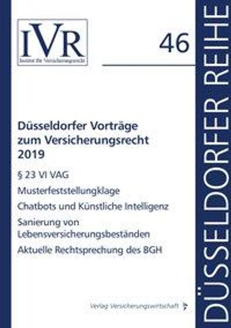 Düsseldorfer Vorträge zum Versicherungsrecht 2019, Buch