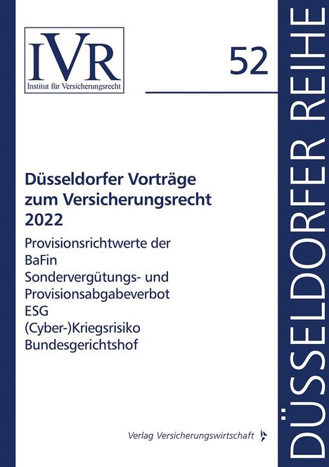 Düsseldorfer Vorträge zum Versicherungsrecht 2022, Buch