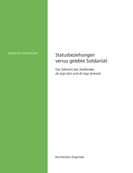 Katharina Stöcklmeier: Statusbeziehung versus gelebte Solidarität, Buch