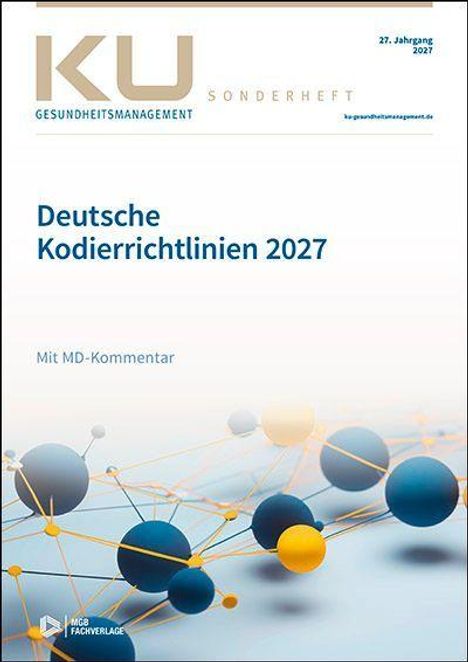 „Deutsche Kodierrichtlinien 2027“, „Mit MD-Kommentar“. Oben links ein Logo „KU Gesundheitsmanagement“. 
