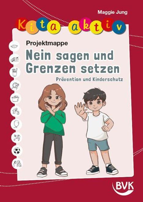 Projektmappe: Nein sagen und Grenzen setzen. Prävention und Kinderschutz. Zwei Kinder mit entschlossenen Ausdrücken.