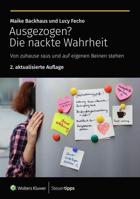 Text: "Ausgezogen? Die nackte Wahrheit. Von zuhause raus und auf eigenen Beinen stehen. 2. aktualisierte Auflage." Links Person.