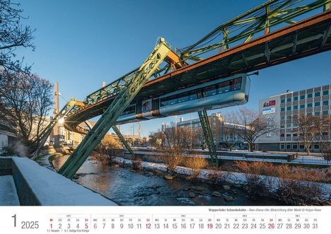 Wuppertaler Schwebebahn 2025 Bildkalender A3 Spiralbindung, Kalender