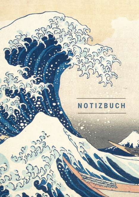 Notizbuch A5: Notizbuch klein A5 Blanko - Notizheft 44 Seiten 90g/m² - Softcover Hokusai "Die große Welle vor Kanagawa" - FSC Papier, Buch