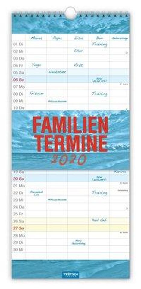Familienkalender "Farben" 2020, Diverse