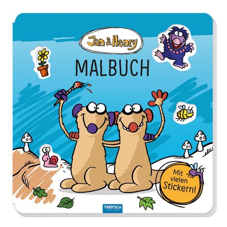 Trötsch Jan und Henry Malbuch mit Stickern, Buch